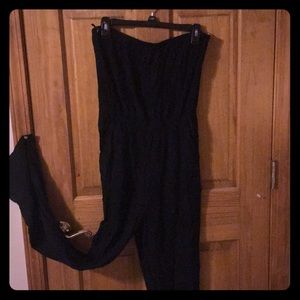 Forever 21 Black Long Sleeveless Romper